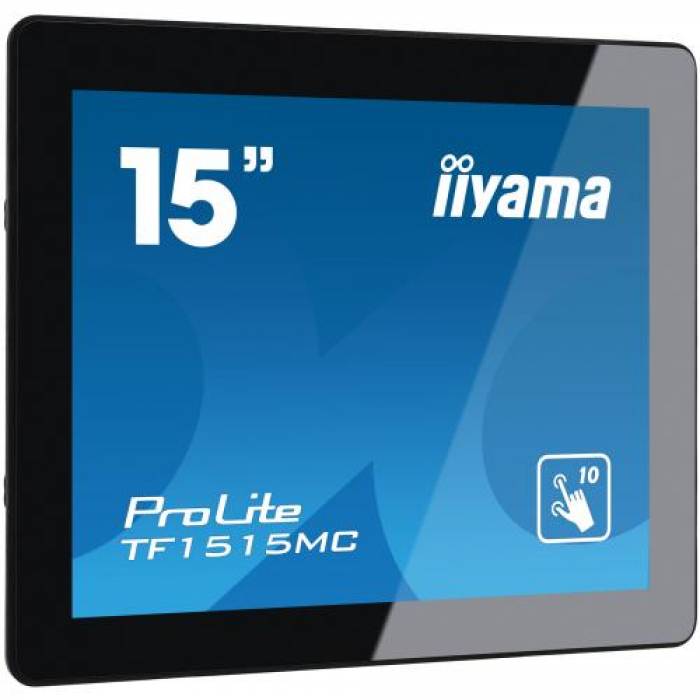 Monitor LED Touchscreen Iiyama TF1515MC-B2, 15inch, 1024x768, 8ms, Black