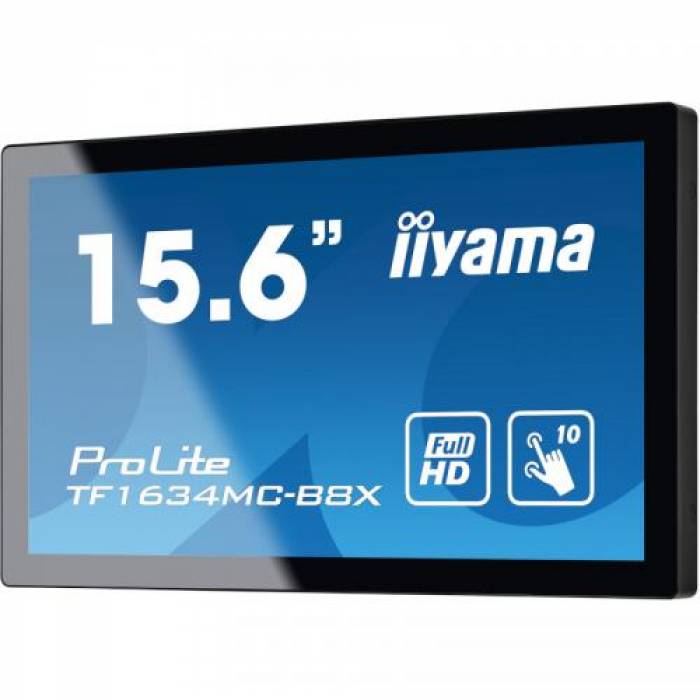 Monitor LED Touchscreen Iiyama TF1634MC-B8X, 15.6inch,1920x1080, 25ms, Black