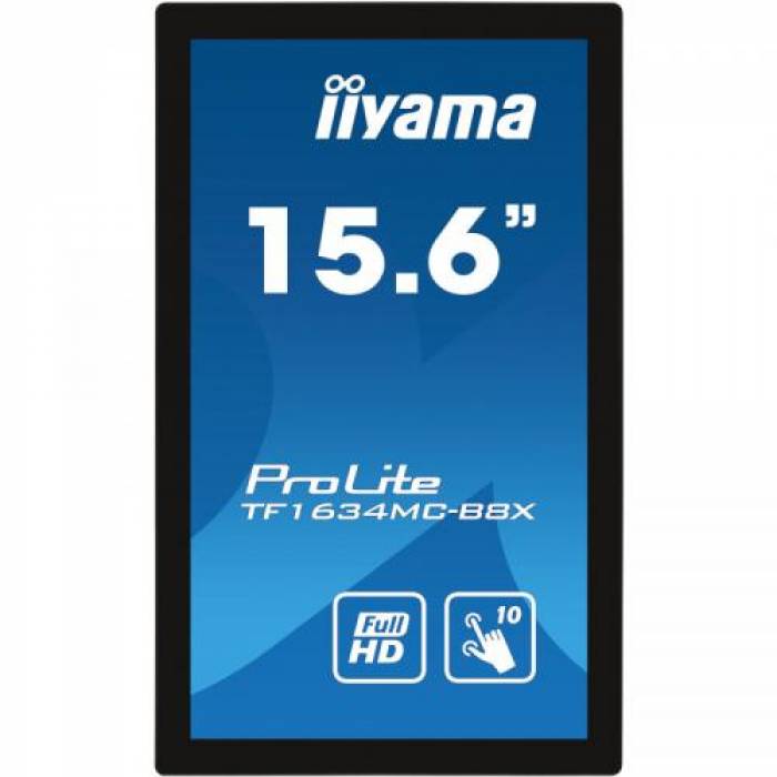 Monitor LED Touchscreen Iiyama TF1634MC-B8X, 15.6inch,1920x1080, 25ms, Black