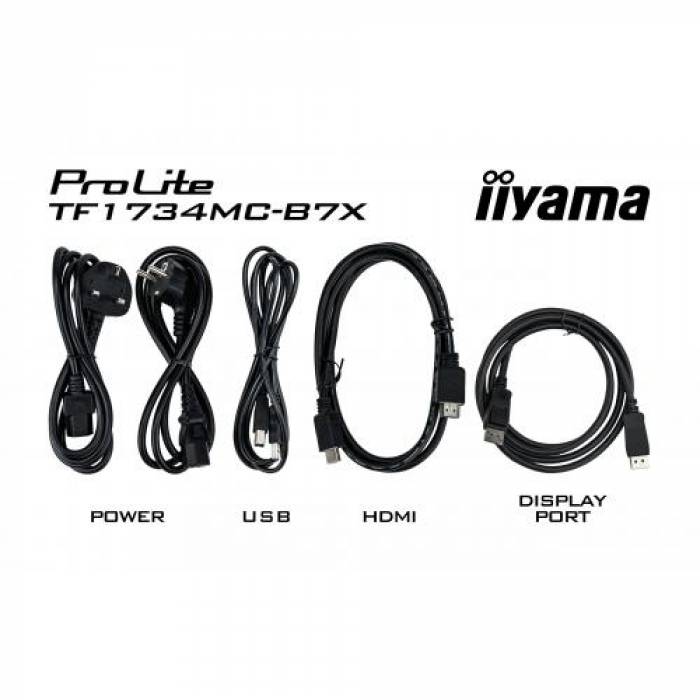Monitor LED Touchscreen Iiyama TF1734MC-B7X, 17inch, 1280x1024, 5ms, Black