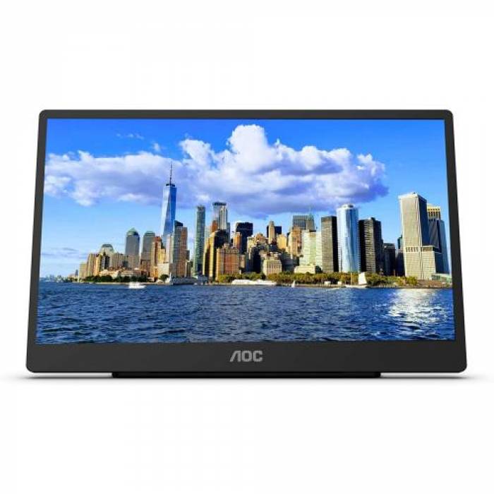 Monitor LED Touchscreen Portabil AOC 16T2, 15.6inch, 1920x1080, 4ms, Black