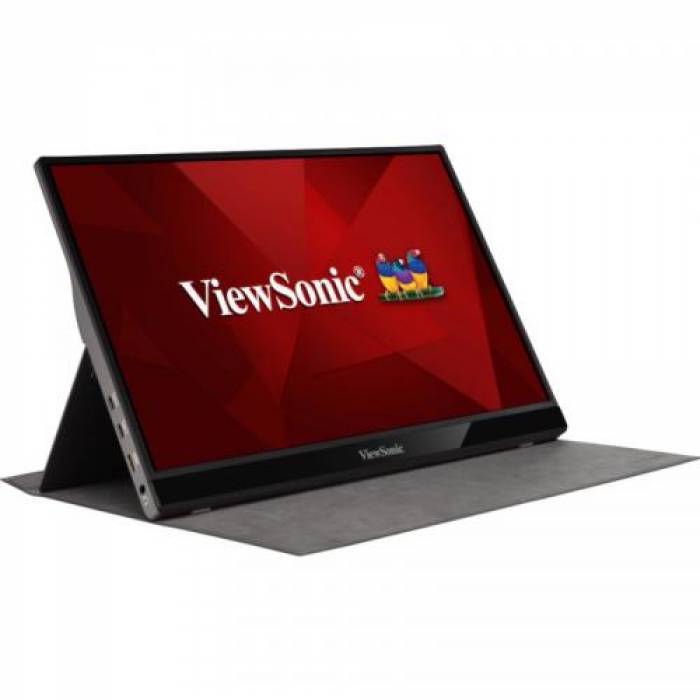 Monitor LED Touchscreen ViewSonic TD1655, 15.6inch, 1920x1080, 6.5ms, Black-Gray