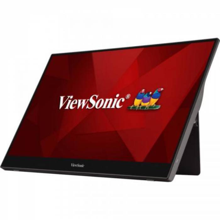 Monitor LED Touchscreen ViewSonic TD1655, 15.6inch, 1920x1080, 6.5ms, Black-Gray