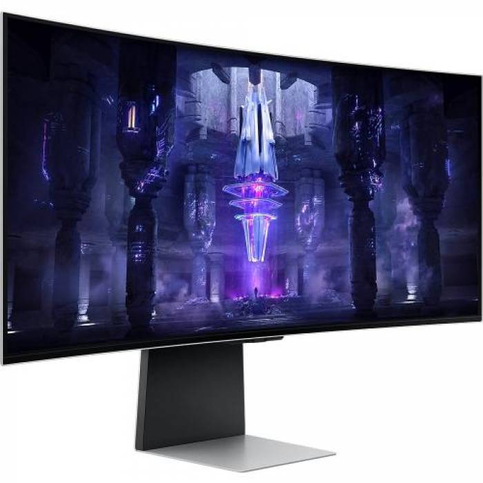 Monitor OLED Curbat Samsung Odyssey G8 LS34BG850SU, 34inch, 3440x1440, 0.1ms GTG, Silver