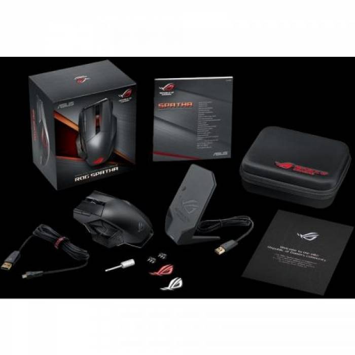 Mouse Laser Asus ROG Spatha, USB Wireless, Black