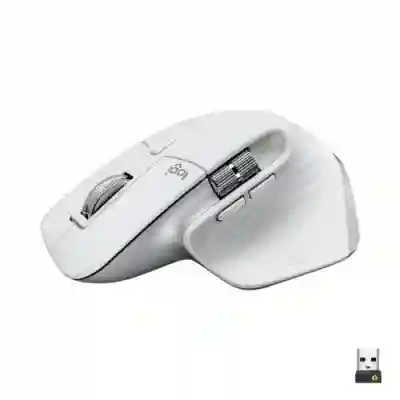 Mouse Laser Logitech MX MASTER 3S, USB Wireless, White
