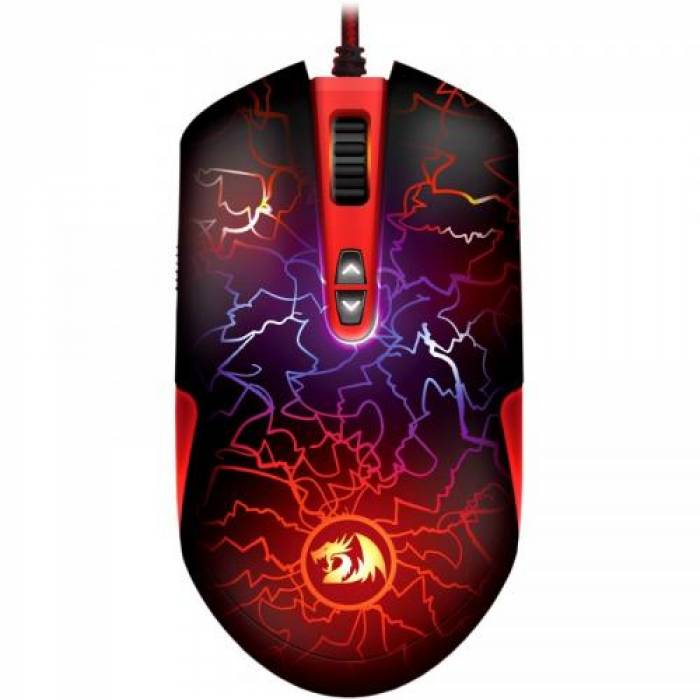 Mouse Laser Redragon LavaWolf, RGB LED, USB, Black-Red