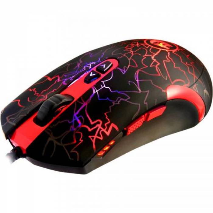 Mouse Laser Redragon LavaWolf, RGB LED, USB, Black-Red