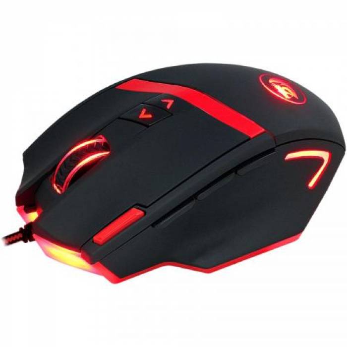 Mouse Laser Redragon Mammoth, RGB LED, USB, Black-Red