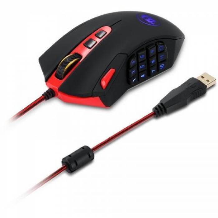 Mouse Laser Redragon Perdition, RGB LED, USB, Black