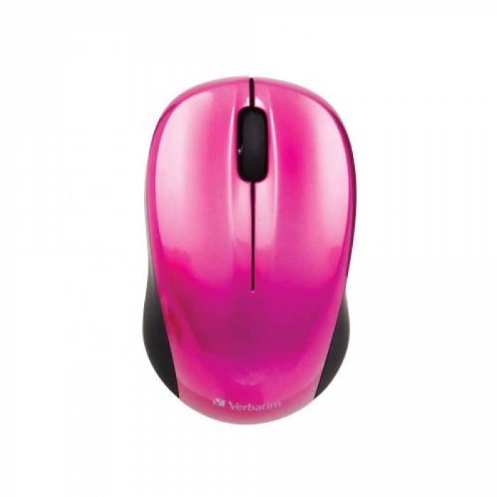 Mouse Laser Verbatim GO Nano, USB Wireless, Pink