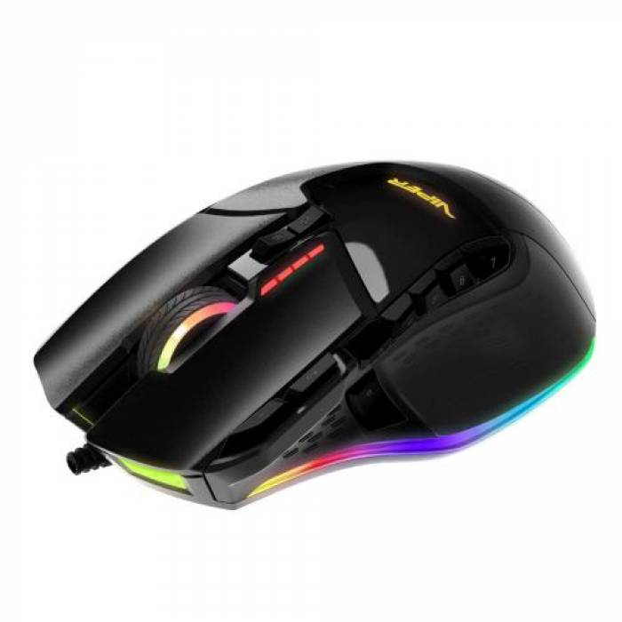 Mouse Laser Viper Patriot, RGB LED, USB, Black