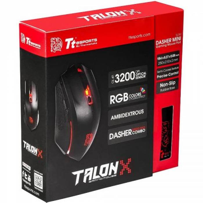 Mouse + Mouse Pad Tt eSPORTS by Thermaltake TALON X Gaming Gear Combo
