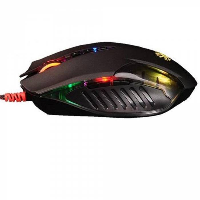 Mouse Optic A4Tech Bloody Q50 Neon X'Glide, RGB LED, USB, Black