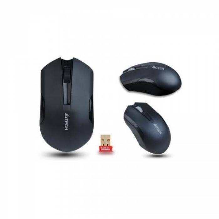 Mouse Optic A4Tech V-Track G3-200N, USB Wireless, Black
