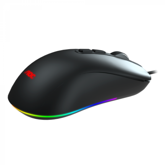 Mouse Optic AOC GM300B, RGB LED, USB, Black