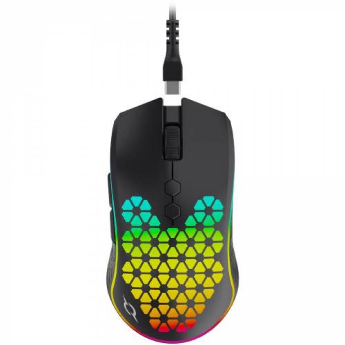 Mouse Optic AQIRYS Polaris RGB, USB Wireless, Black