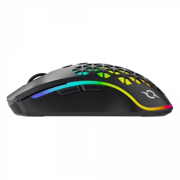 Mouse Optic AQIRYS Polaris RGB, USB Wireless, Black