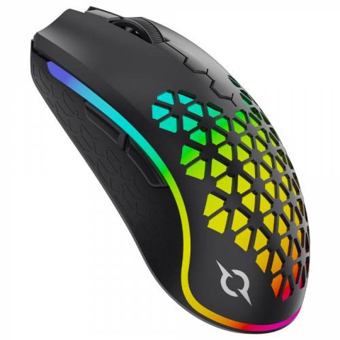 Mouse Optic AQIRYS Polaris RGB, USB Wireless, Black