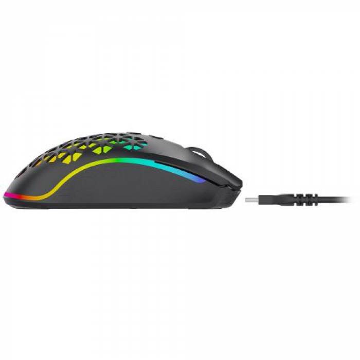Mouse Optic AQIRYS Polaris RGB, USB Wireless, Black