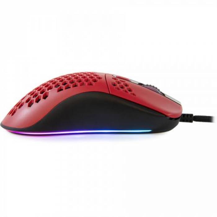 Mouse Optic Arozzi FAVO RGB, USB, Red
