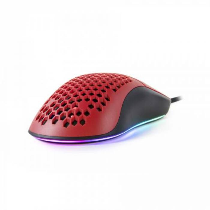 Mouse Optic Arozzi FAVO RGB, USB, Red