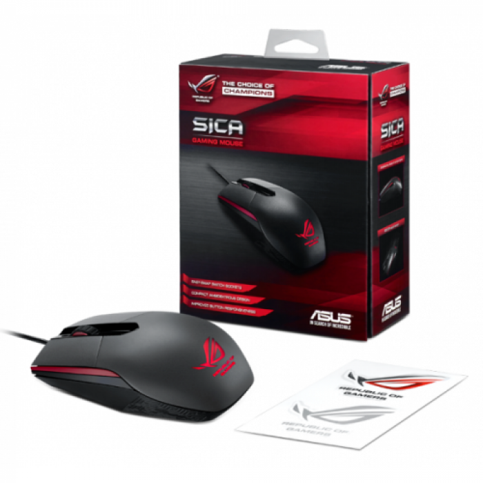 Mouse Optic ASUS ROG Sica, USB, Black