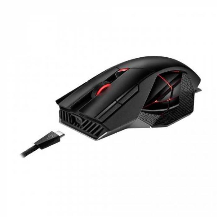 Mouse Optic ASUS ROG Spatha X, RGB LED, USB Wireless, Black