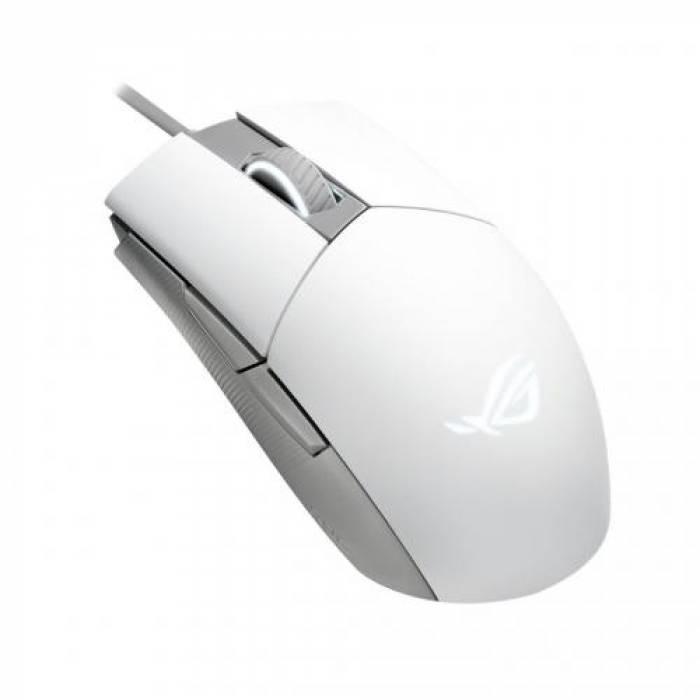 Mouse Optic ASUS ROG Strix Impact II, RGB LED, USB, Moonlight White