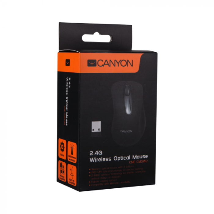 Mouse Optic Canyon BARBONE, USB, Black