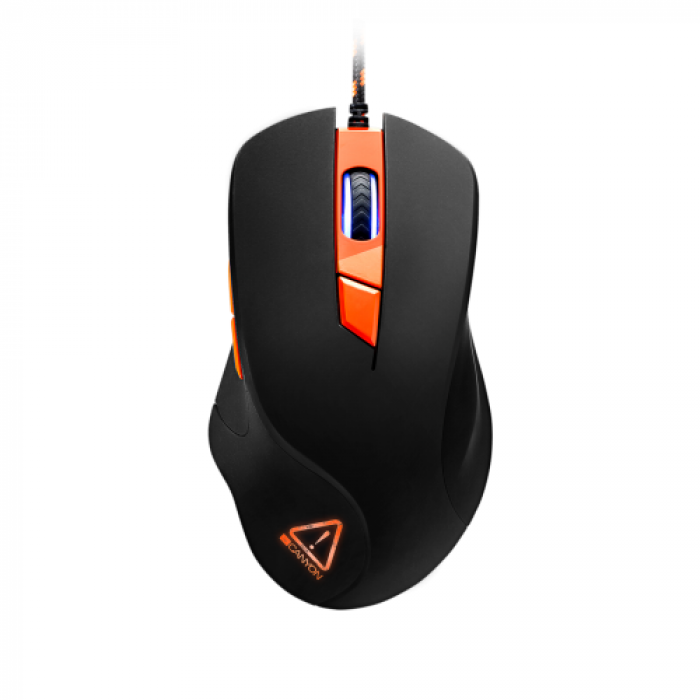 Mouse Optic Canyon CND-SGM03RGB, RGB LED, USB, Black-Orange