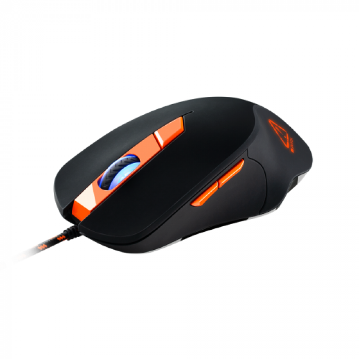 Mouse Optic Canyon CND-SGM03RGB, RGB LED, USB, Black-Orange