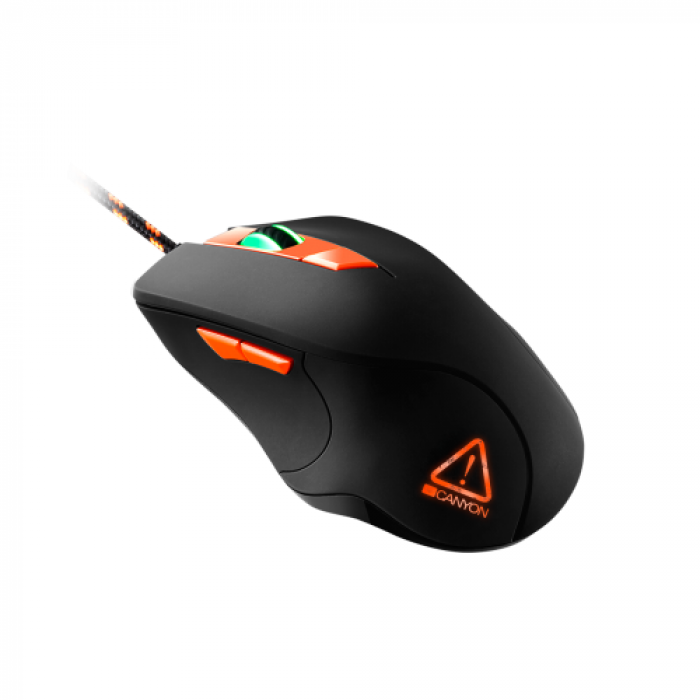 Mouse Optic Canyon CND-SGM03RGB, RGB LED, USB, Black-Orange