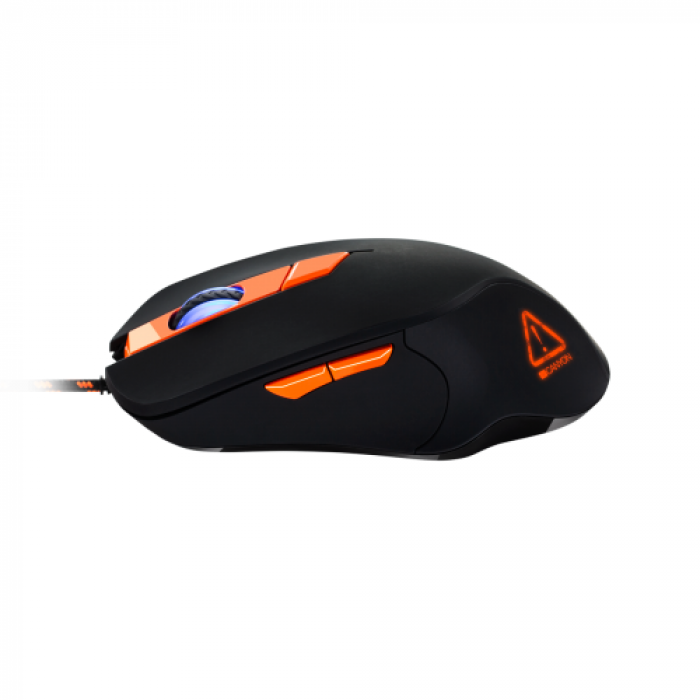 Mouse Optic Canyon CND-SGM03RGB, RGB LED, USB, Black-Orange