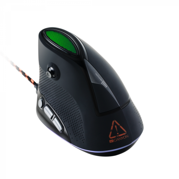 Mouse Optic Canyon Emisat Vertical, RGB LED, USB, Black-Green