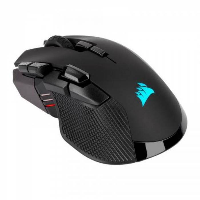 Mouse Optic Corsair Ironclaw, RGB LED, USB Wireless, Black