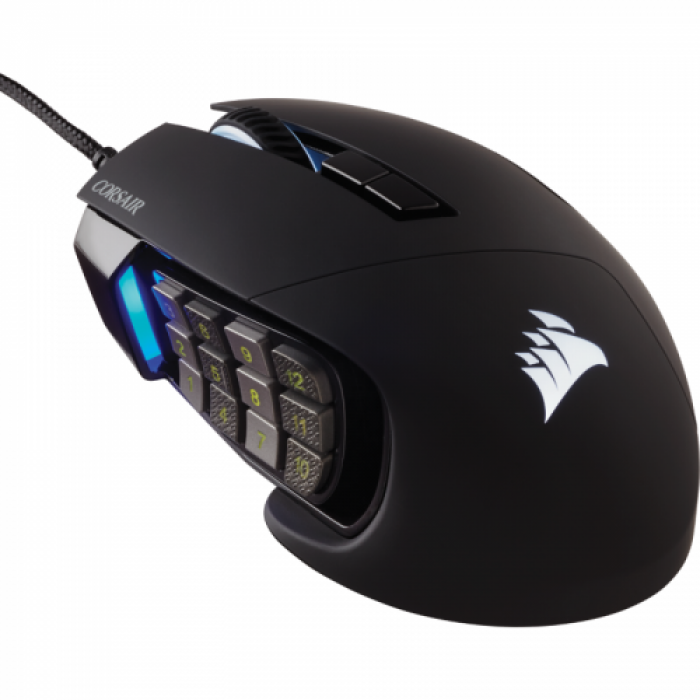 Mouse Optic Corsair SCIMITAR ELITE, RGB LED, USB, Black