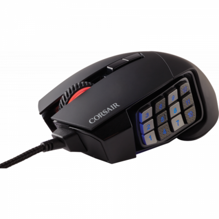 Mouse Optic Corsair SCIMITAR ELITE, RGB LED, USB, Black