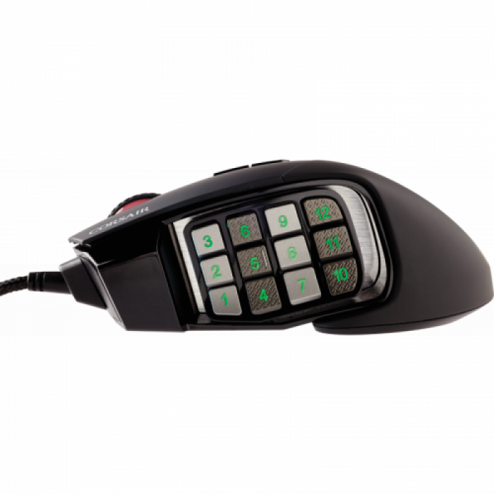 Mouse Optic Corsair SCIMITAR ELITE, RGB LED, USB, Black