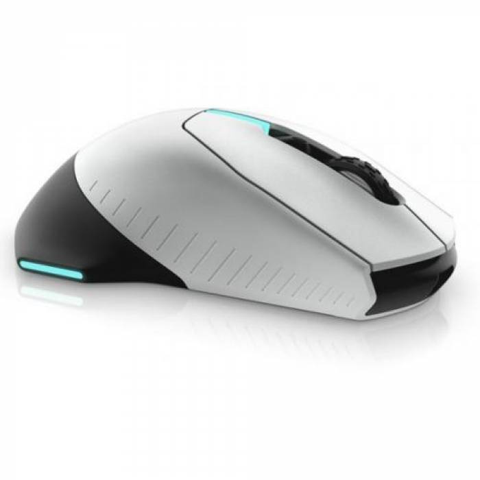 Mouse Optic Dell Alienware AW610M, RGB LED, USB/USB Wireless, Lunar Light