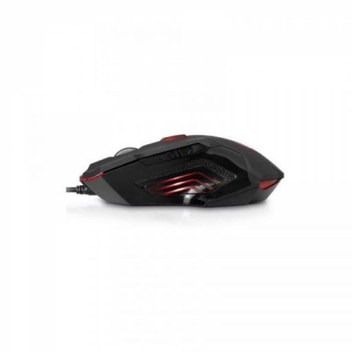 Mouse Optic Delux DLM-811, Red LED, USB, Black