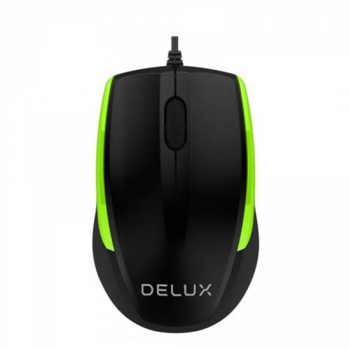 Mouse Optic Delux M321, USB, Black-Green