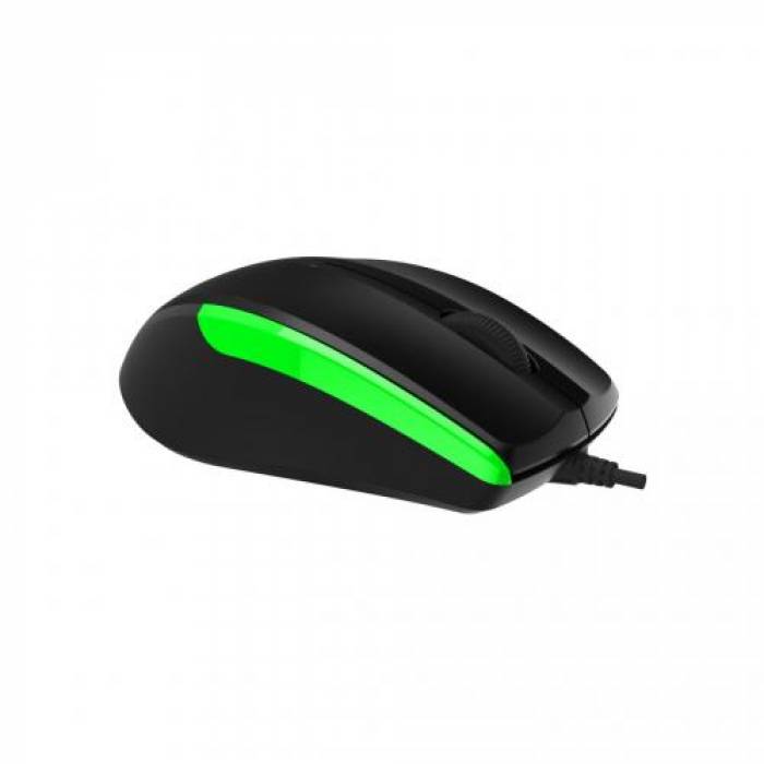 Mouse Optic Delux M321, USB, Black-Green