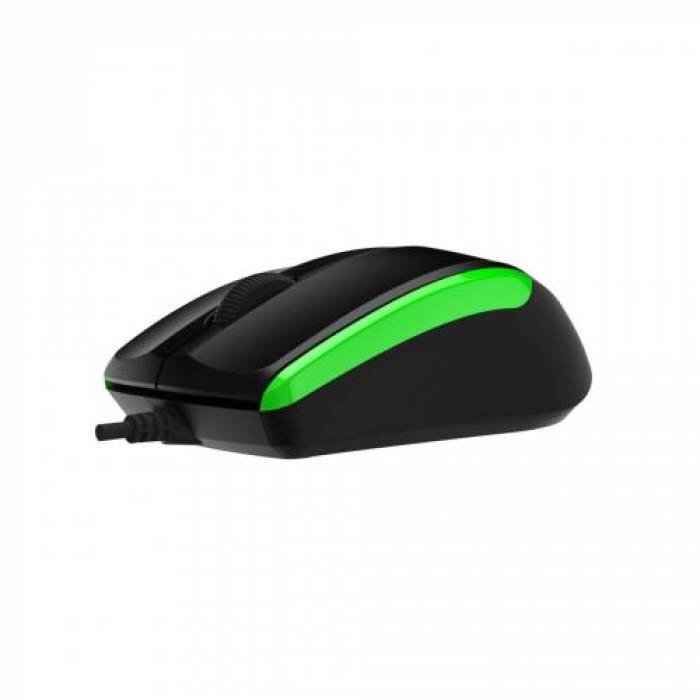 Mouse Optic Delux M321, USB, Black-Green