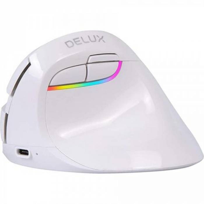 Mouse Optic Delux M618 Mini, USB Wireless/Bluetooth, White