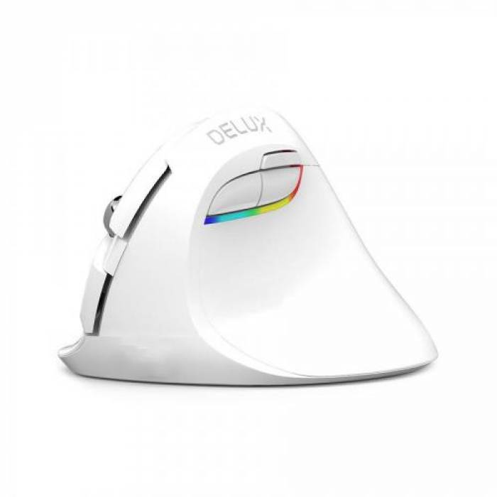 Mouse Optic Delux M618 Mini, USB Wireless/Bluetooth, White