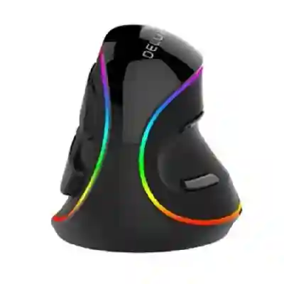 Mouse Optic Delux M618PLUS-RGB-BK, USB, Black