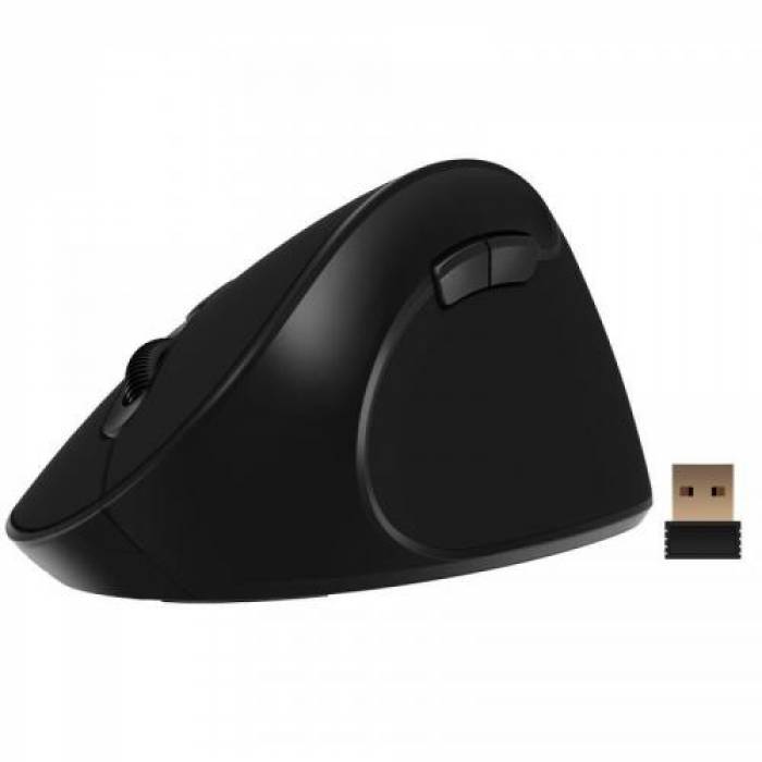 Mouse Optic Delux M618SE, USB Wireless, Black