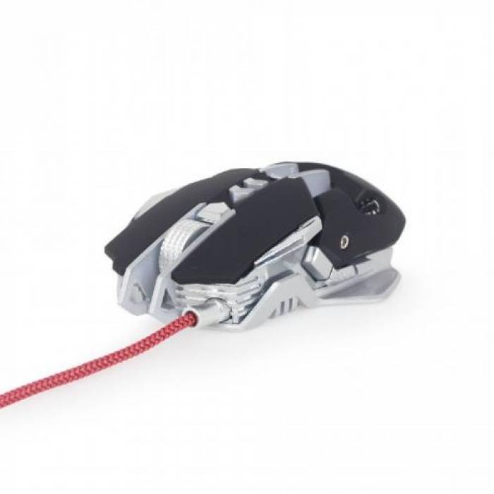 Mouse Optic Gembird, MUSG-05, RGB LED, USB, Black-White 