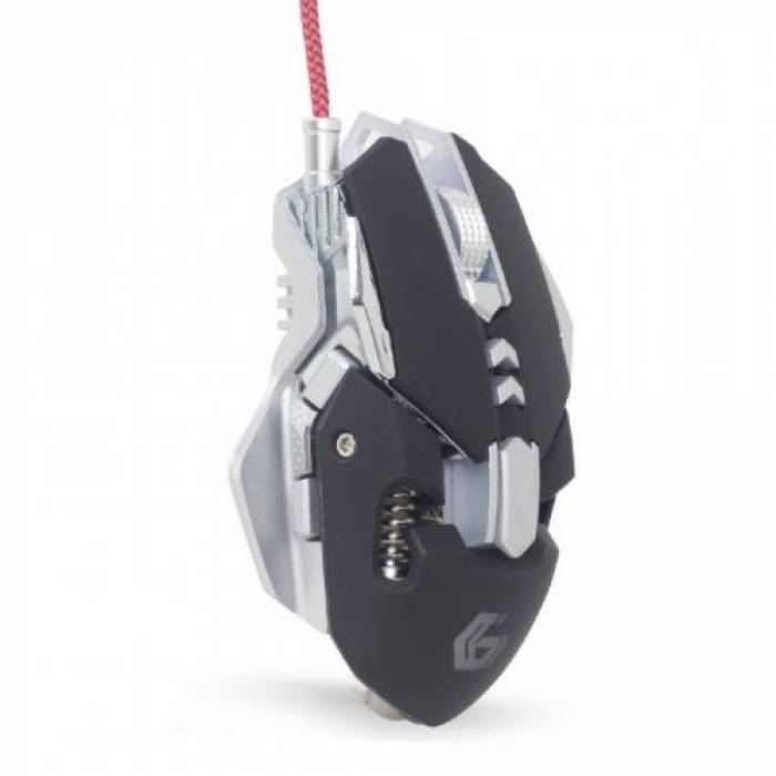 Mouse Optic Gembird, MUSG-05, RGB LED, USB, Black-White 